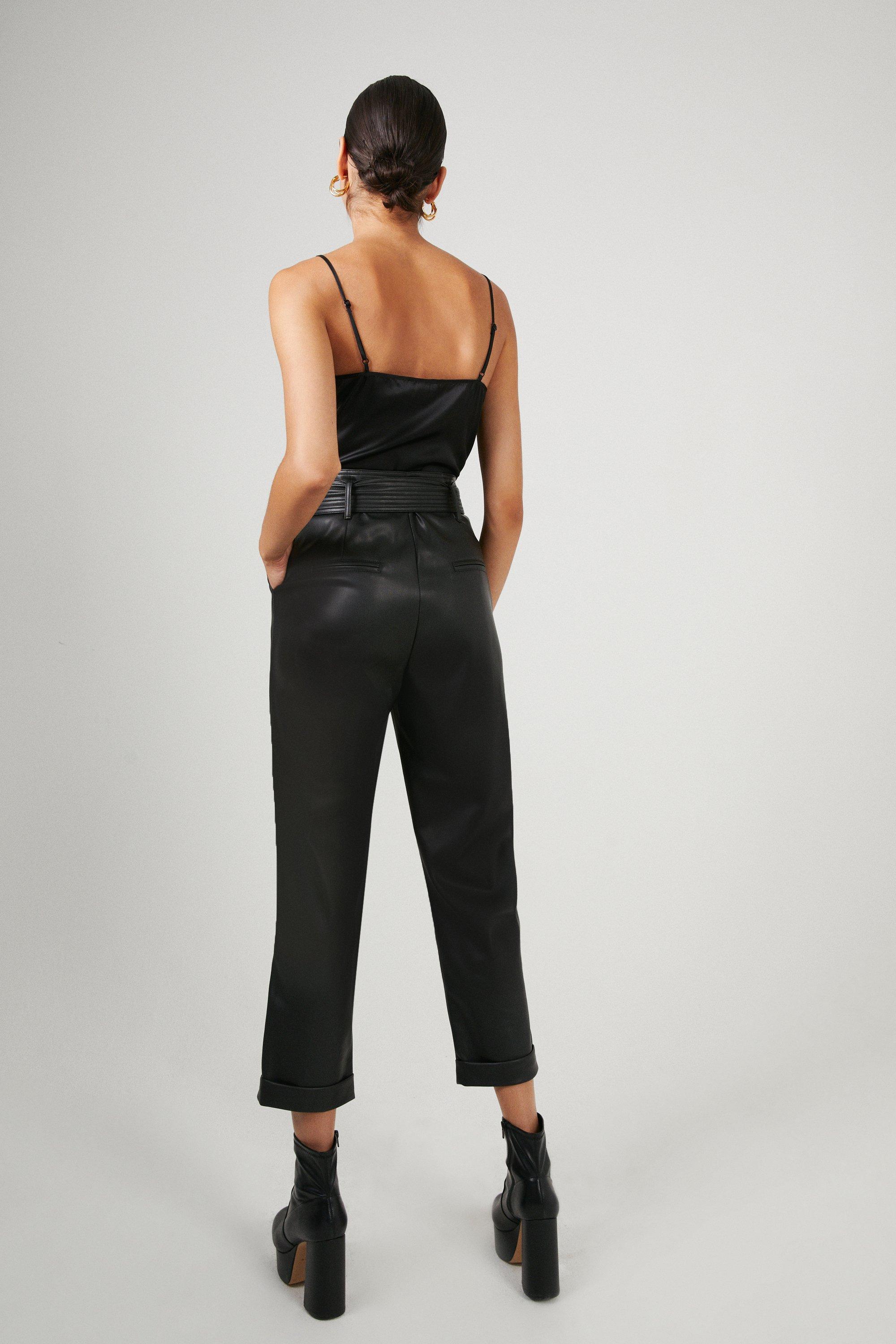 Leather peg 2024 leg trousers