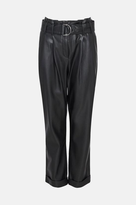 Warehouse Belted Faux Leather Peg Trousers 4