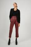 Warehouse Belted Faux Leather Peg Trousers thumbnail 1