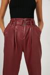 Warehouse Belted Faux Leather Peg Trousers thumbnail 2