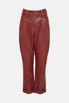 Warehouse Belted Faux Leather Peg Trousers thumbnail 4