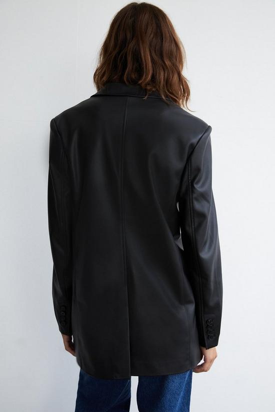 Warehouse Single Breasted Modern Faux Leather Blazer 3