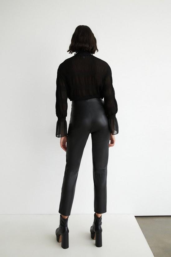 Warehouse Cropped Slim Faux Leather Trouser 3