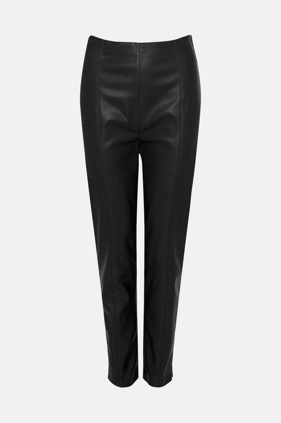 Warehouse Cropped Slim Faux Leather Trouser 4