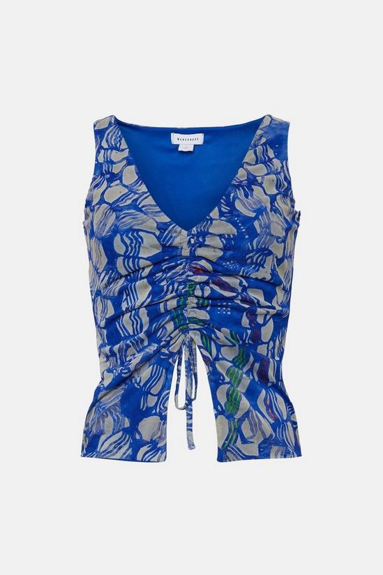 Warehouse WH x The British Museum: The Charles Rennie Mackintosh Collection Ruched Front Mesh Top 4