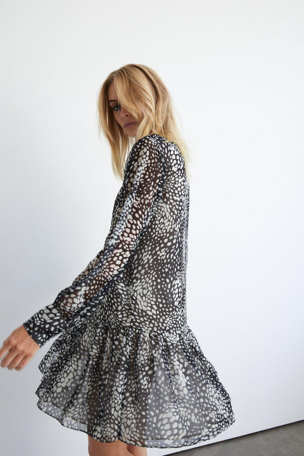 Warehouse little leaf shop smock mini dress