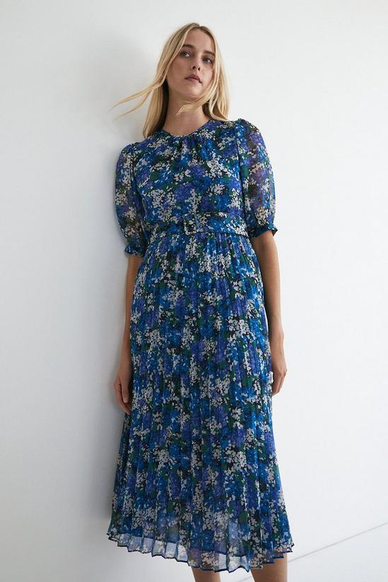 Warehouse Petite Floral Belted Midi Dress 1