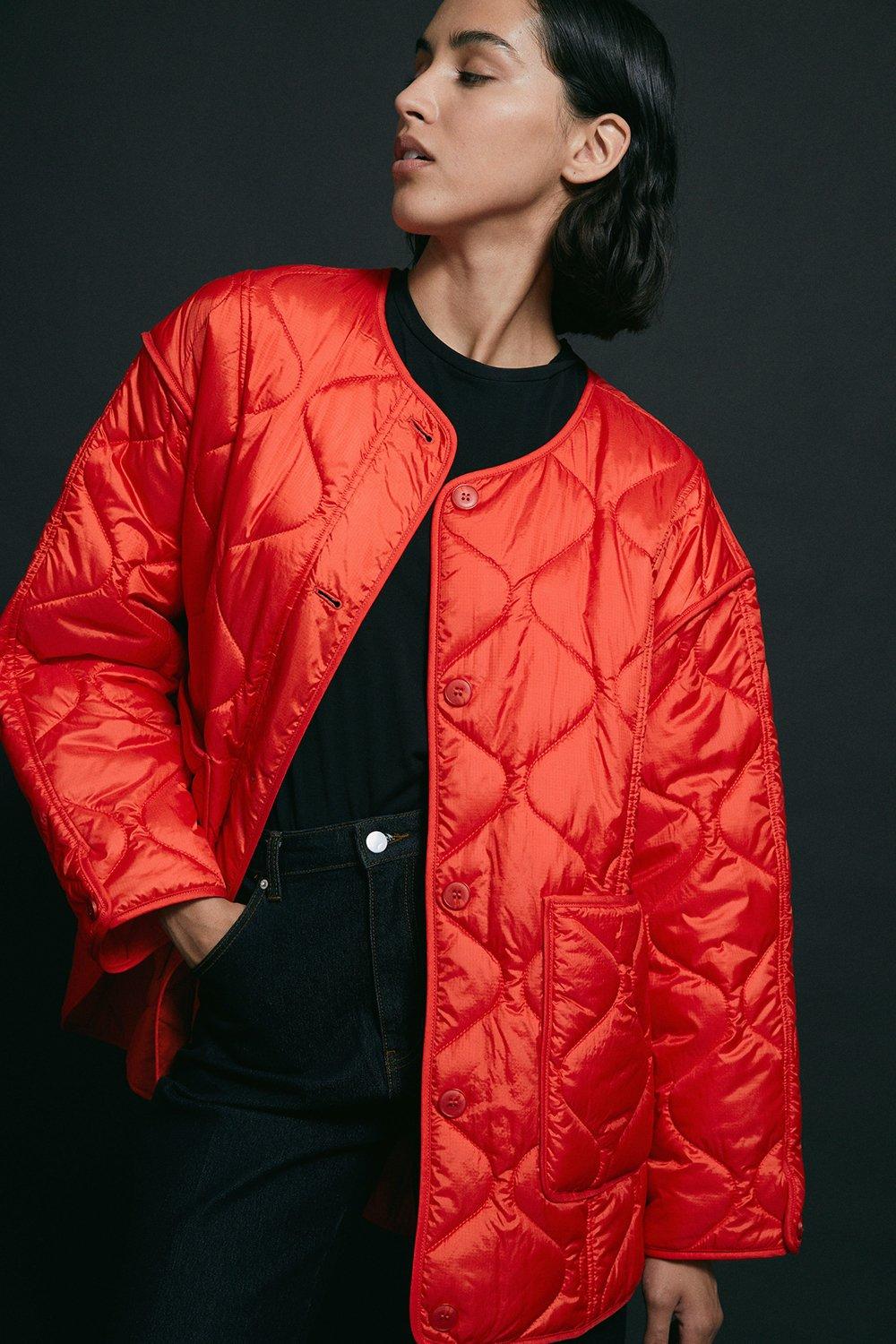 Womens Ultimate Button Through Liner Jacket - red