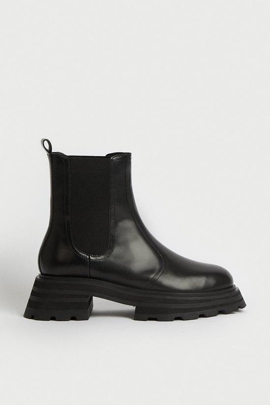 Warehouse Real Leather Ribbed Gusset Chelsea Boot 1