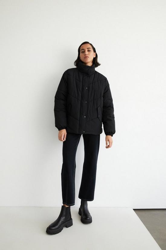 Warehouse Essential Funnel Neck Padded Jacket 1