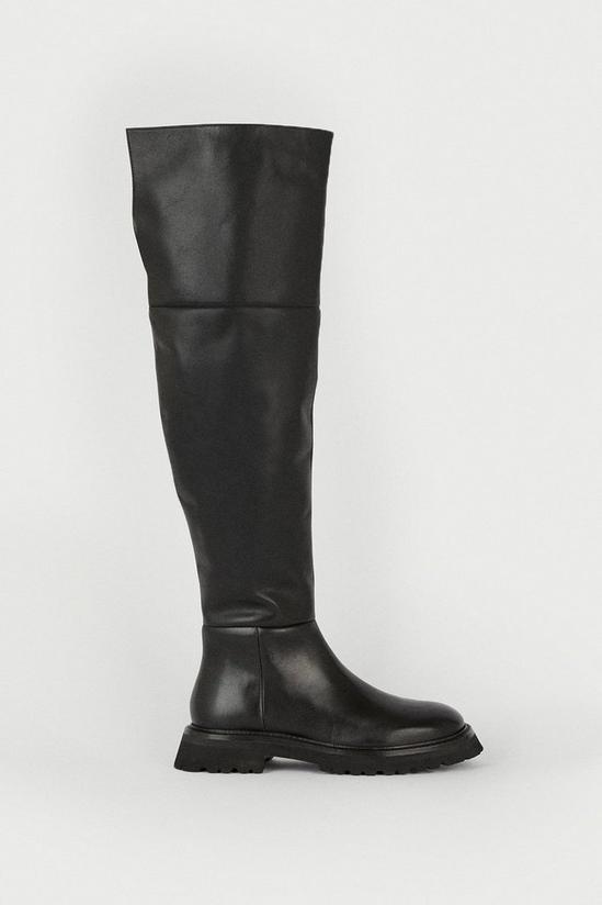 Warehouse Premium Thigh High Leather Boot 1