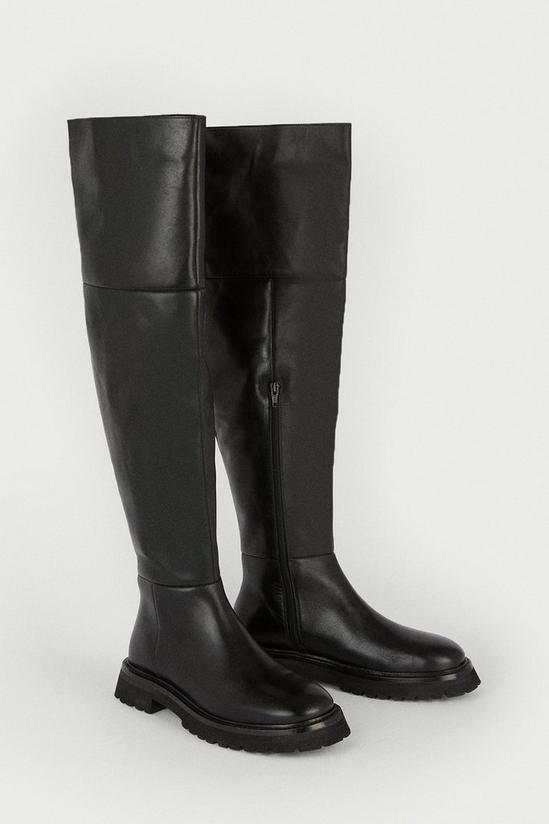 Warehouse Premium Thigh High Leather Boot 2
