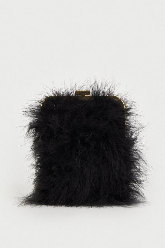 Warehouse Feather Detail Clutch Bag 1