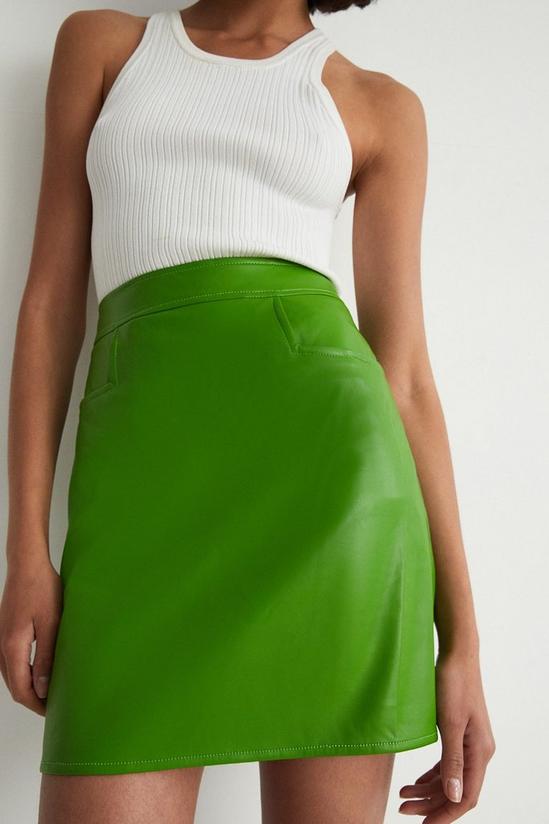 Warehouse Faux Leather Pocket Detail Pelmet Skirt 2