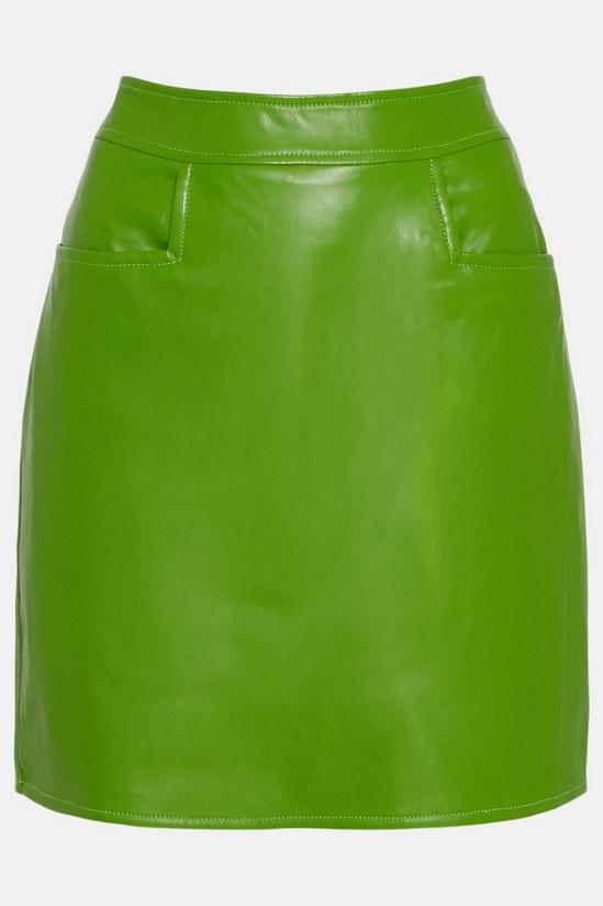 Warehouse Faux Leather Pocket Detail Pelmet Skirt 4