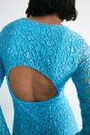 Warehouse Petite Long Sleeve Lace Cut Out Midi Dress thumbnail 2