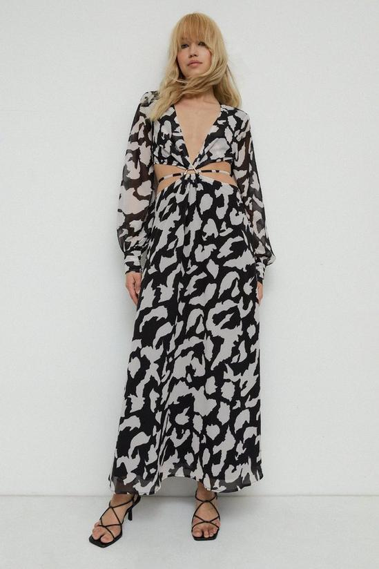 Warehouse Animal Cut Out Buckle Maxi Dress 2