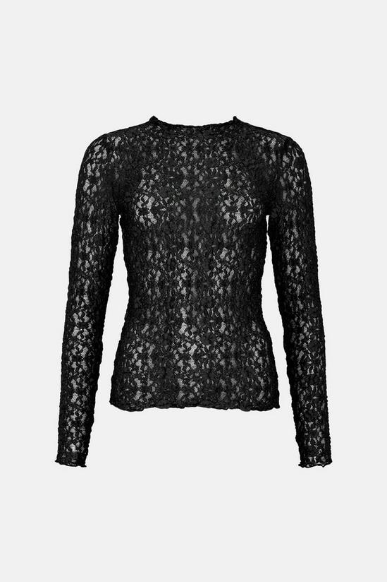 Warehouse Grown On Neck Lace Long Sleeve Top 4
