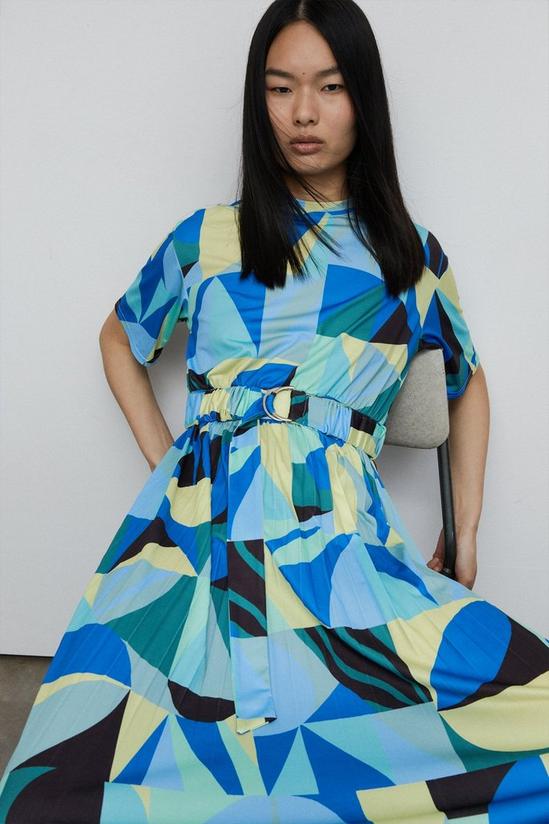 Warehouse Geo Print Pleated Midi Dress 2