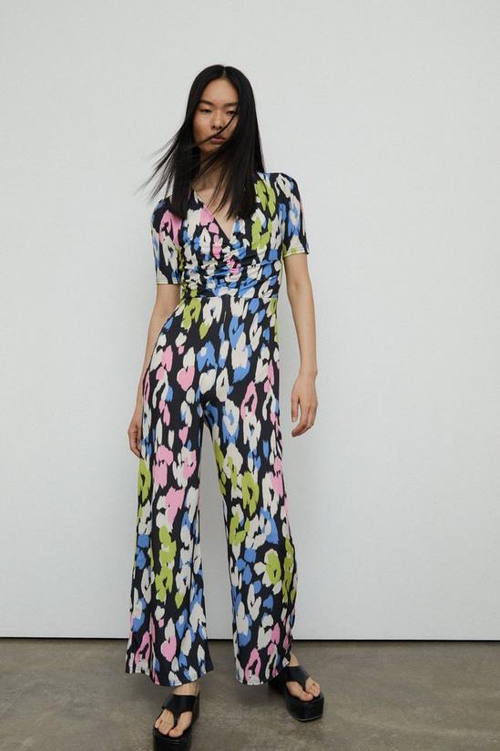Warehouse Printed Ruched Front Jumpsuit 1