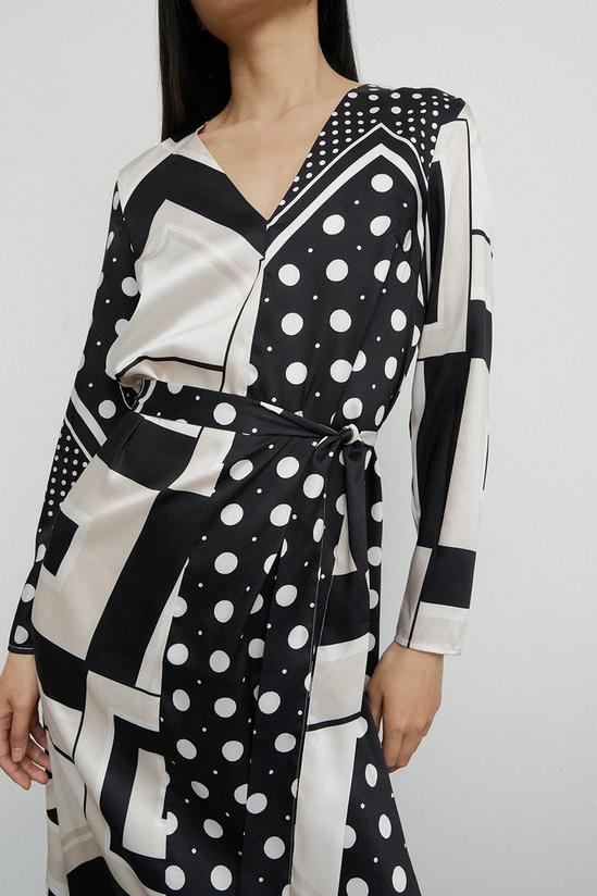 Warehouse Placement Print Belted Midi Dress 2