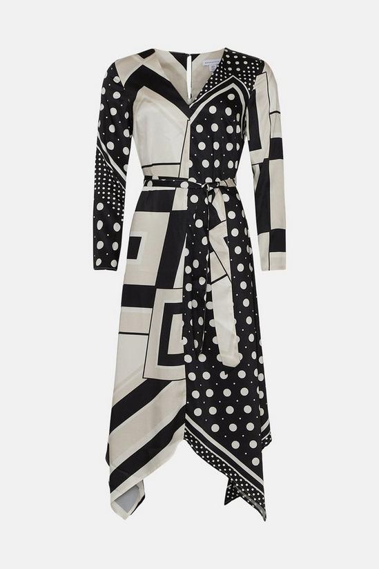 Warehouse Placement Print Belted Midi Dress 4