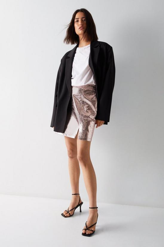 Warehouse Crackle Faux Leather Pelmet Skirt 1