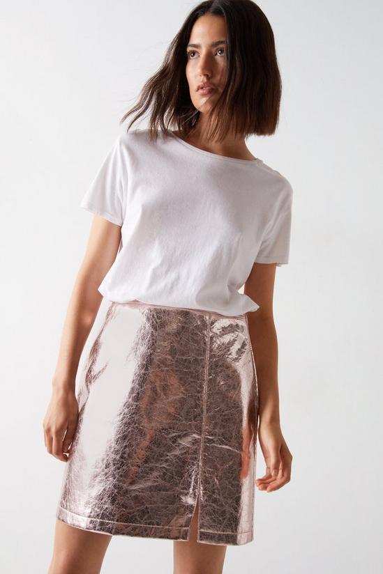 Warehouse Crackle Faux Leather Pelmet Skirt 2