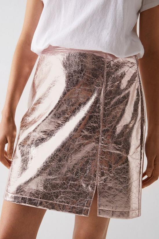 Warehouse Crackle Faux Leather Pelmet Skirt 3