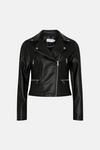 Warehouse Faux Leather Quilted Shoulder Biker Jacket thumbnail 4