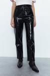 Warehouse Crackle Faux Leather Straight Trouser thumbnail 2