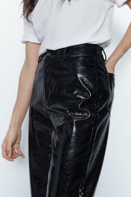 Warehouse Crackle Faux Leather Straight Trouser 3