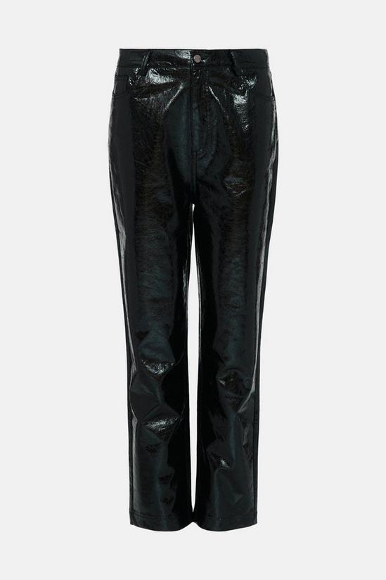 Warehouse Crackle Faux Leather Straight Trouser 4