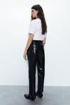Warehouse Crackle Faux Leather Straight Trouser thumbnail 5