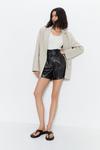 Warehouse Belted Faux Leather High Waisted Short thumbnail 1
