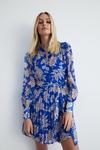 Warehouse Floral Belted Pleated Mini Shirt Dress thumbnail 1