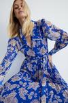 Warehouse Floral Belted Pleated Midi Shirt Dress thumbnail 2