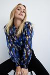 Warehouse Polyester Tie Neck Blouse In Floral thumbnail 1