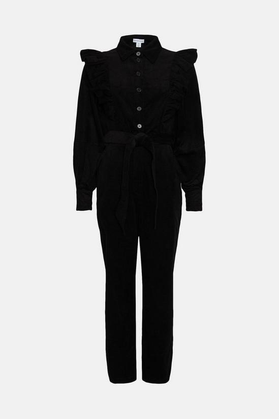 Warehouse Cord Frill Front Belted Jumpsuit 4