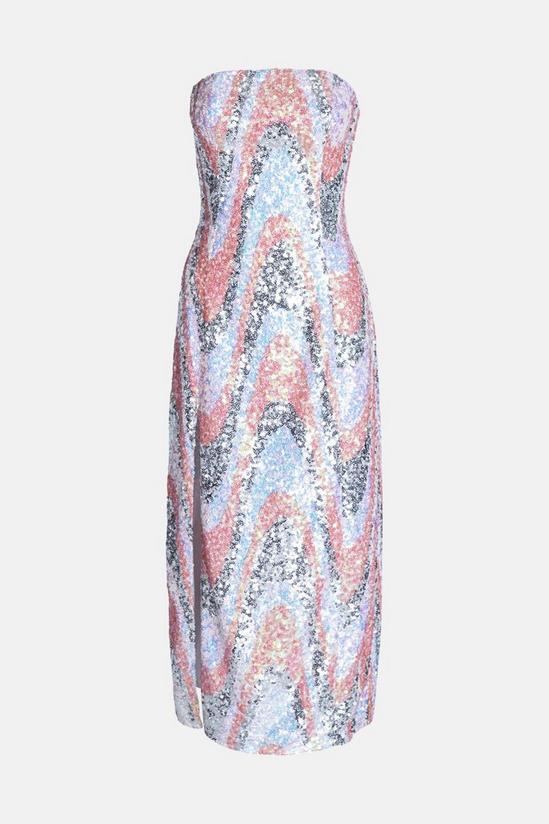 Warehouse Sequin Swirl Midi Dress 4