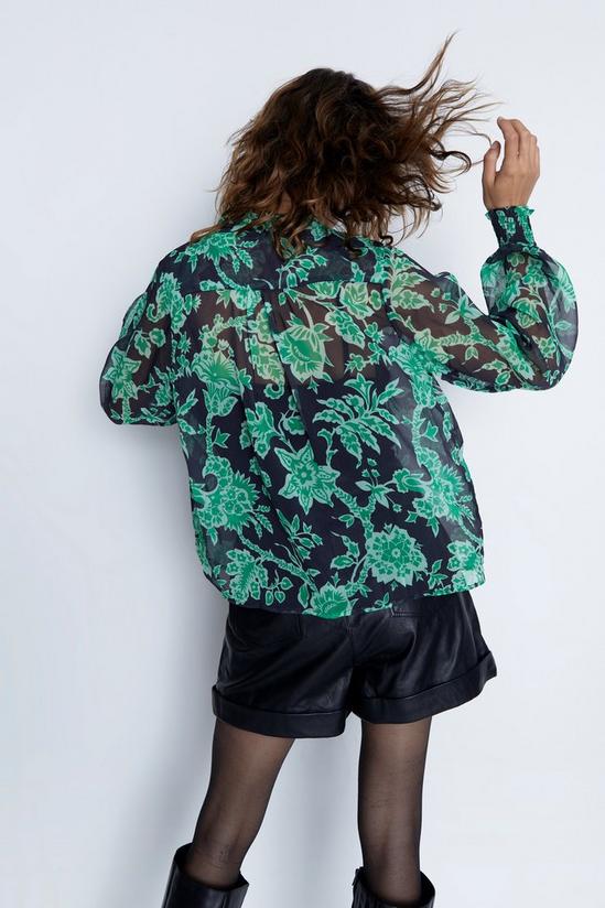 Warehouse Polyester Floral Tie Neck Blouse 3