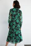 Warehouse Floral Belted Pleated Midi Shirt Dress thumbnail 3