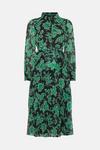 Warehouse Floral Belted Pleated Midi Shirt Dress thumbnail 4