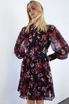 Warehouse Polyester Floral Pleated Mini Dress thumbnail 1