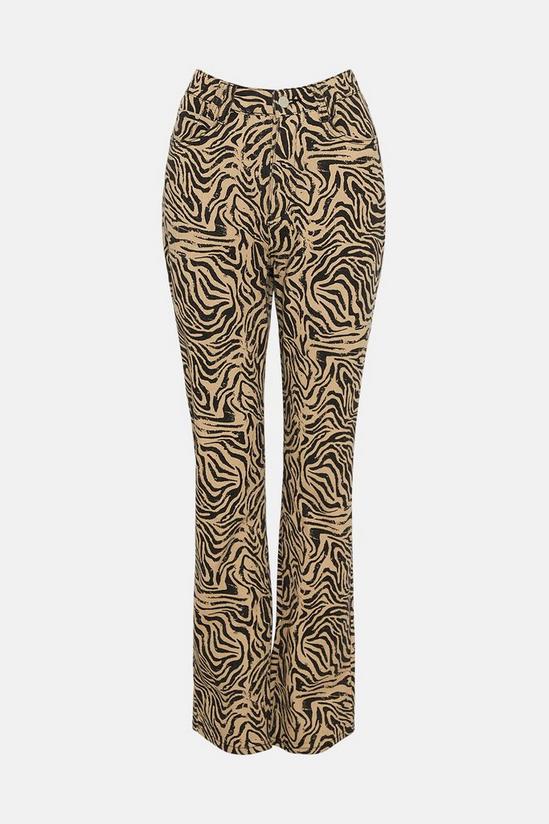 Warehouse Zebra Print Denim Straight Leg Jean 4