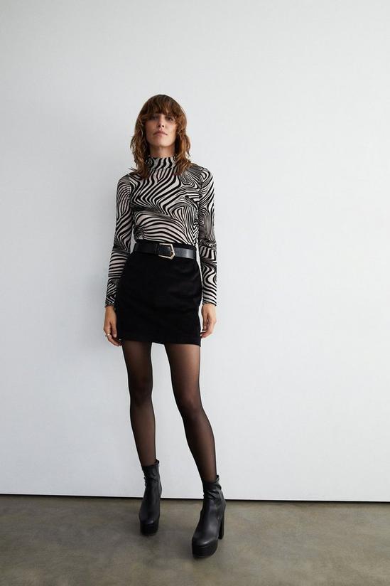 Warehouse Velvet Mini Pelmet Skirt 1