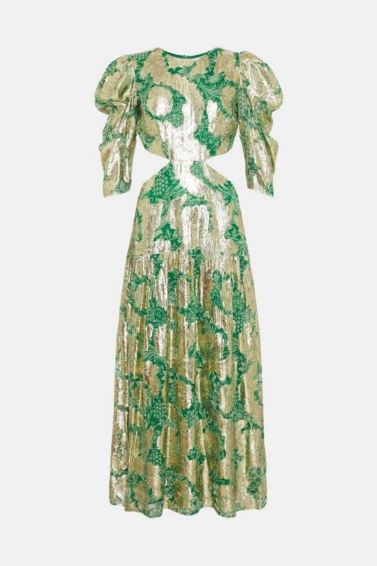 Warehouse WH x William Morris Society Sparkle Cut Out Midi Dress 4