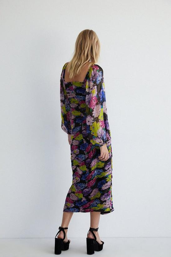 Warehouse Floral Ruched Midi Dress 3