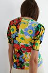 Warehouse Floral Mixed Print Ruched Front Top thumbnail 3