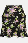 Warehouse Floral Mini Skirt With Gold Buttons thumbnail 4